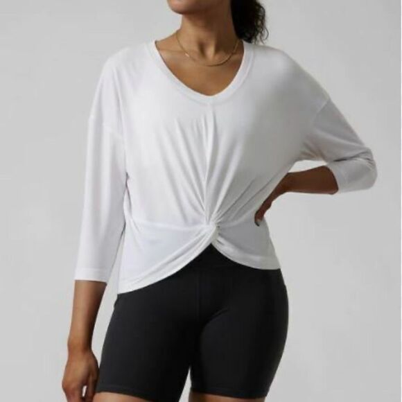 Athleta embody twist front top white womens size‎ L - Picture 1 of 7
